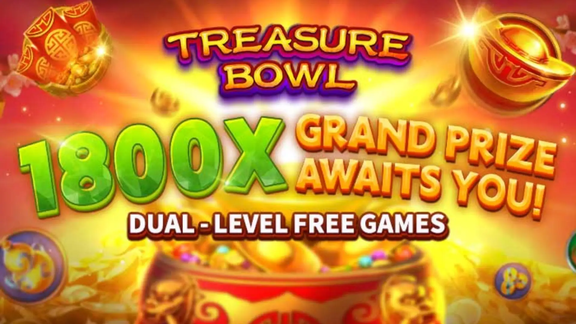 Multiplicadores Treasure Bowl 7777game - 7777x Máximo com Tigela Dourada